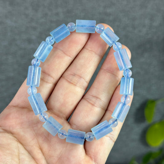 Natural Aquamarine Lu Thong Mixed Bracelet Size 8 mm