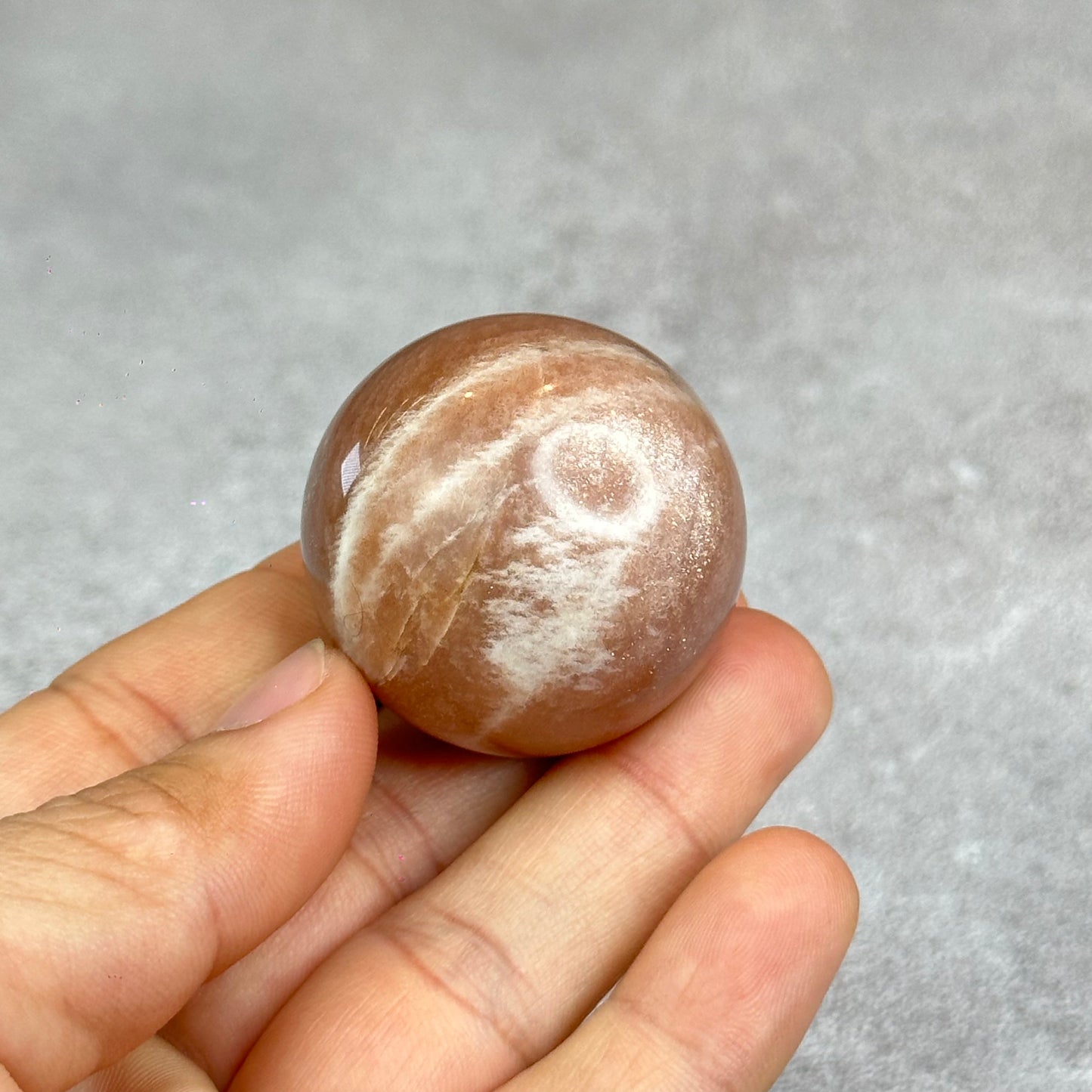 Natural Peach Sunstone Sphere
