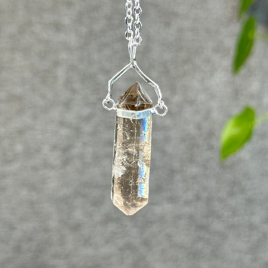Natural Double-ended Smokey Quartz Pendant