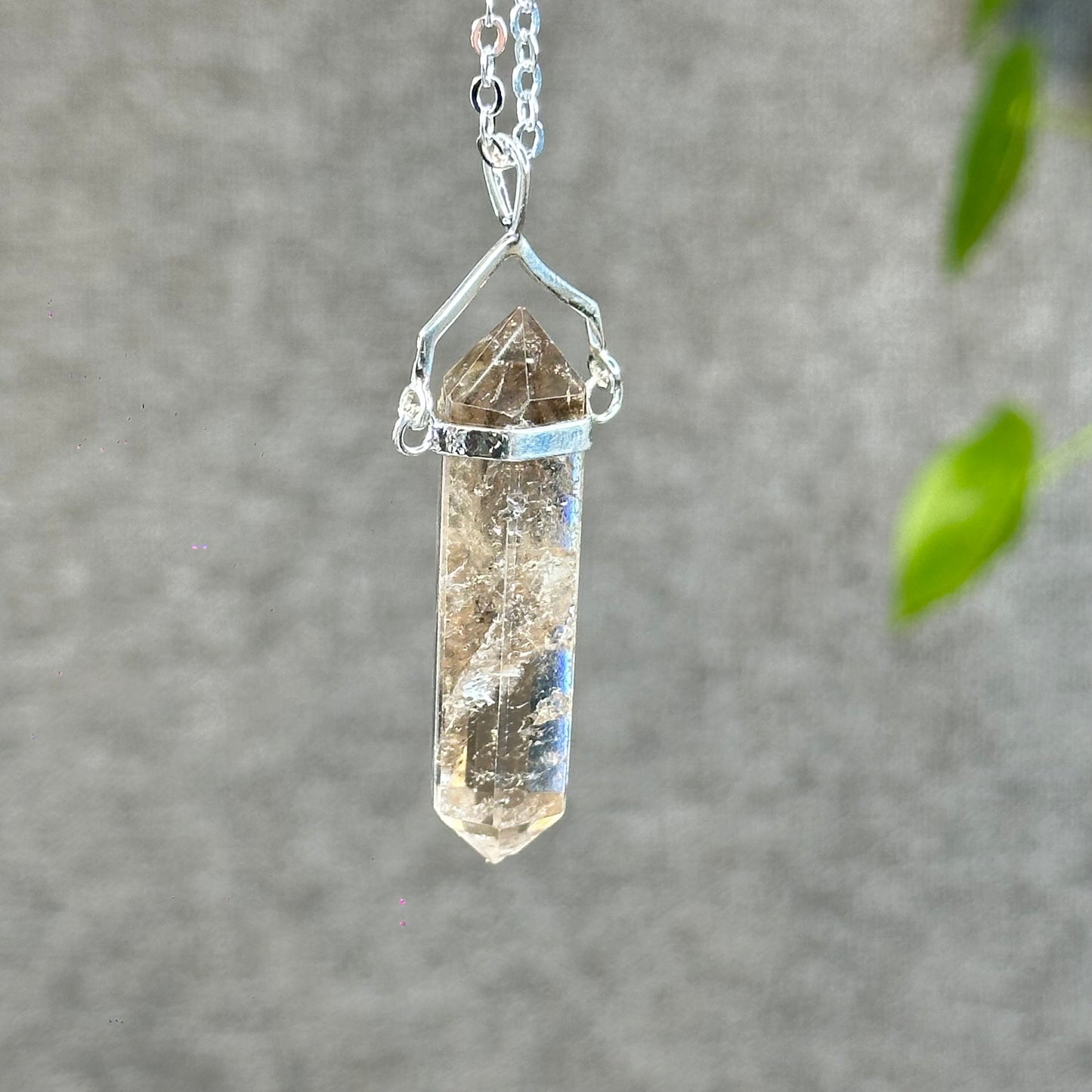 Natural Double-ended Smokey Quartz Pendant