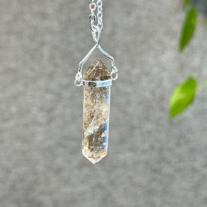 Natural Double-ended Smokey Quartz Pendant