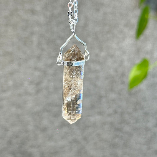 Natural Double-ended Smokey Quartz Pendant