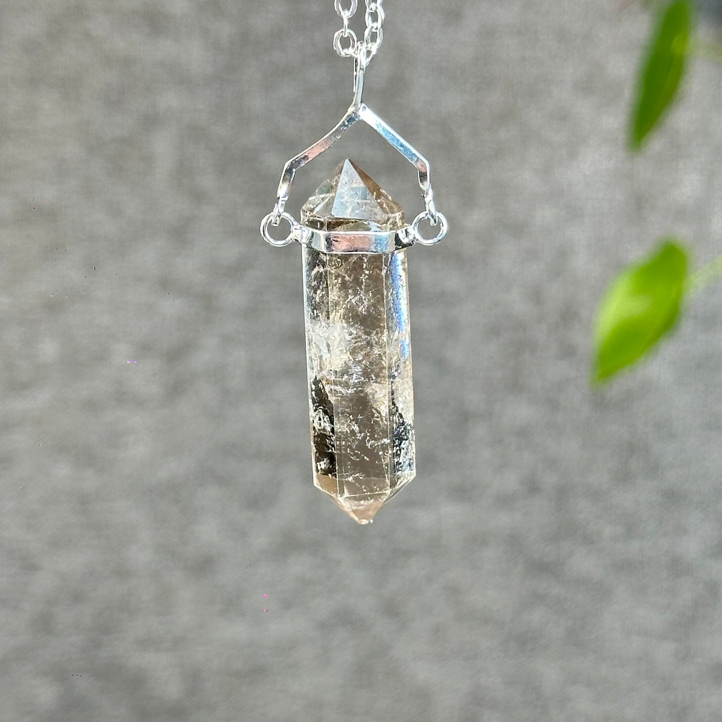 Natural Double-ended Smokey Quartz Pendant