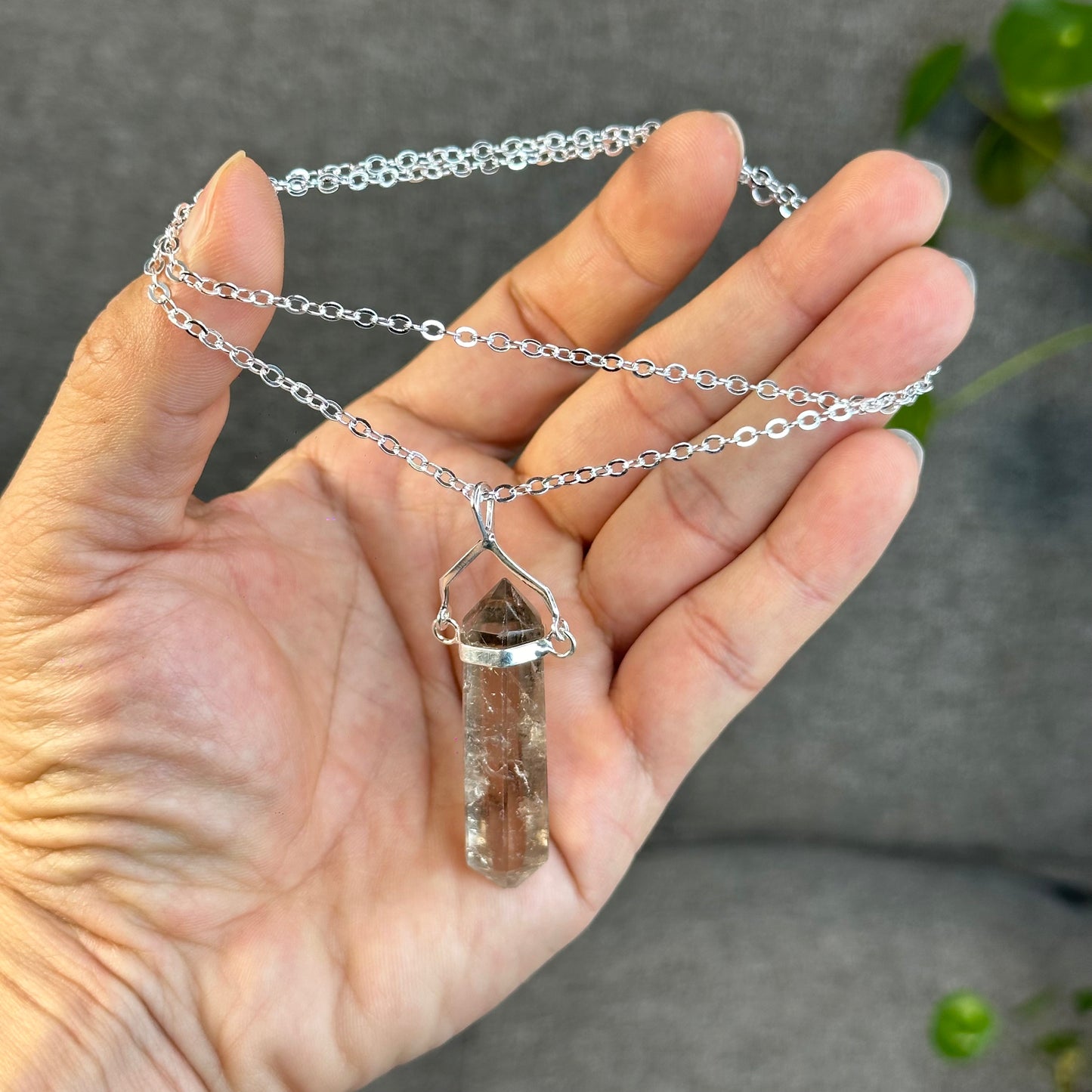 Natural Double-ended Smokey Quartz Pendant