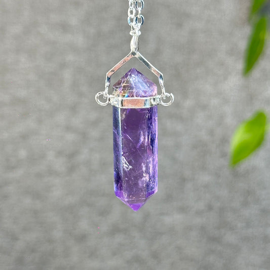 Natural Double-ended Amethyst Pendant