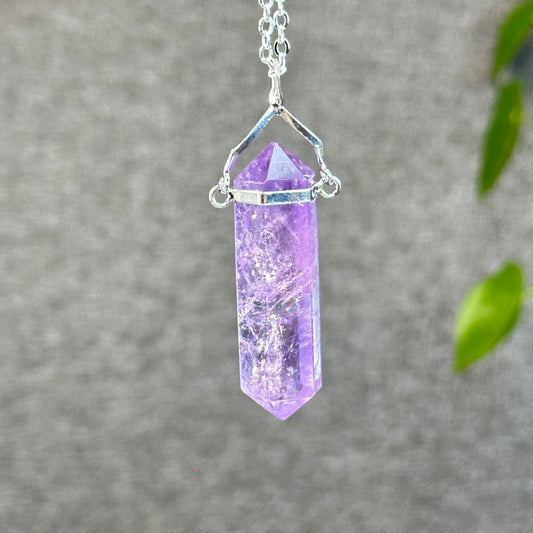 Natural Double-ended Amethyst Pendant
