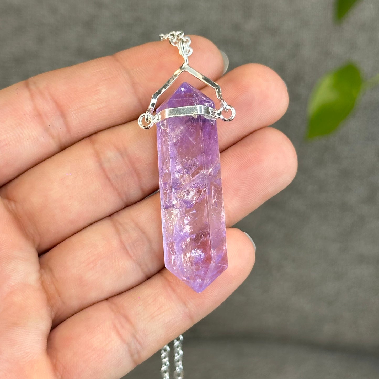 Natural Double-ended Amethyst Pendant