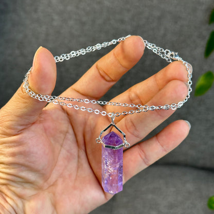 Natural Double-ended Amethyst Pendant