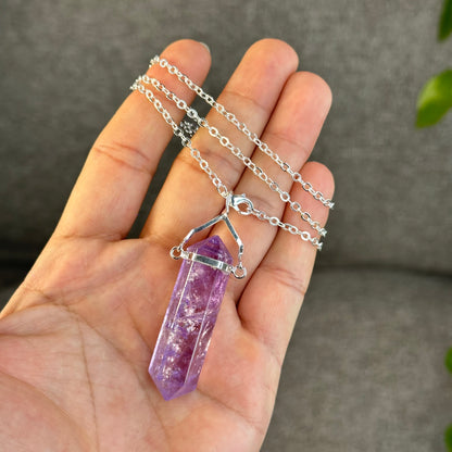 Natural Double-ended Amethyst Pendant
