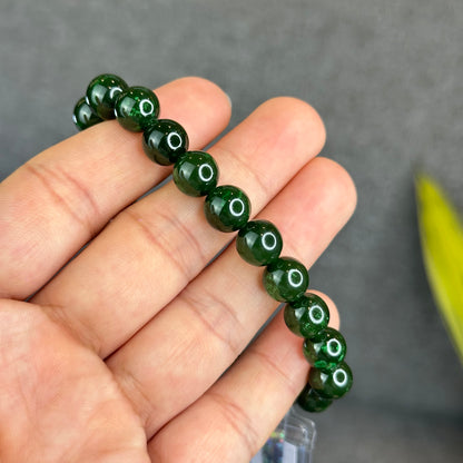 Natural Nephrite Jade Bracelet Size 9 mm - High Quality