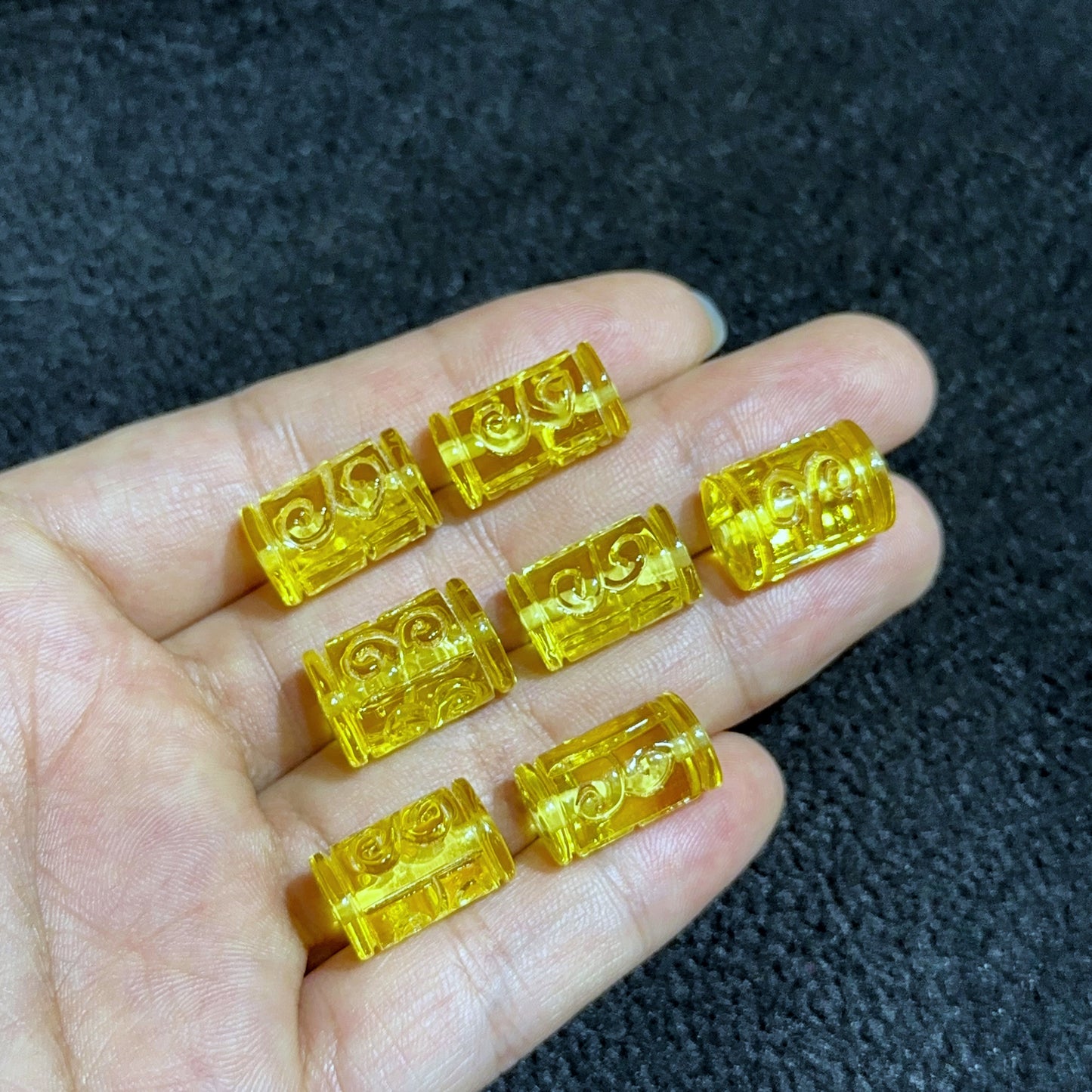 Natural Amber Lu Thong Bead Small