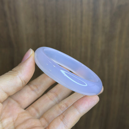 Clear Agate Bangle Leaf Style Size 55 mm