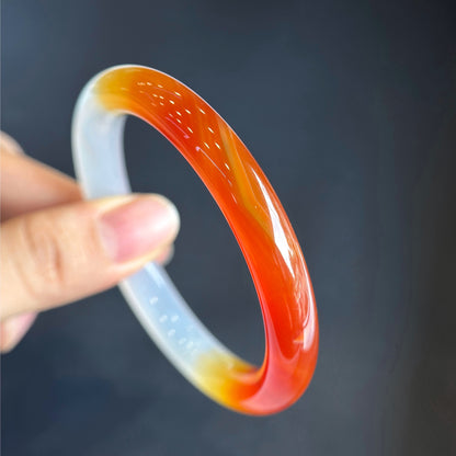 Dual Colour Agate Banlge Chopstick Style Size 55 mm