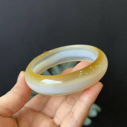 Agate Bangle Leaf Style Size 61 mm