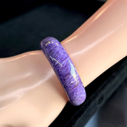 Charoite Bangle Leaf Style Size 53 mm