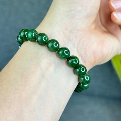 Natural Nephrite Jade Bracelet Size 10 mm - High Quality