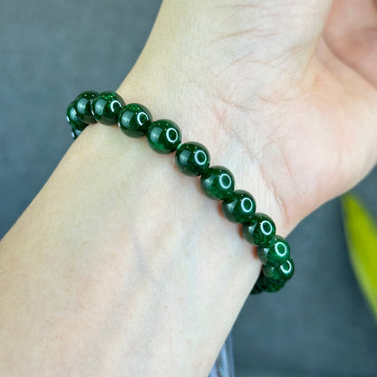 Natural Nephrite Jade Bracelet Size 8 mm - High Quality