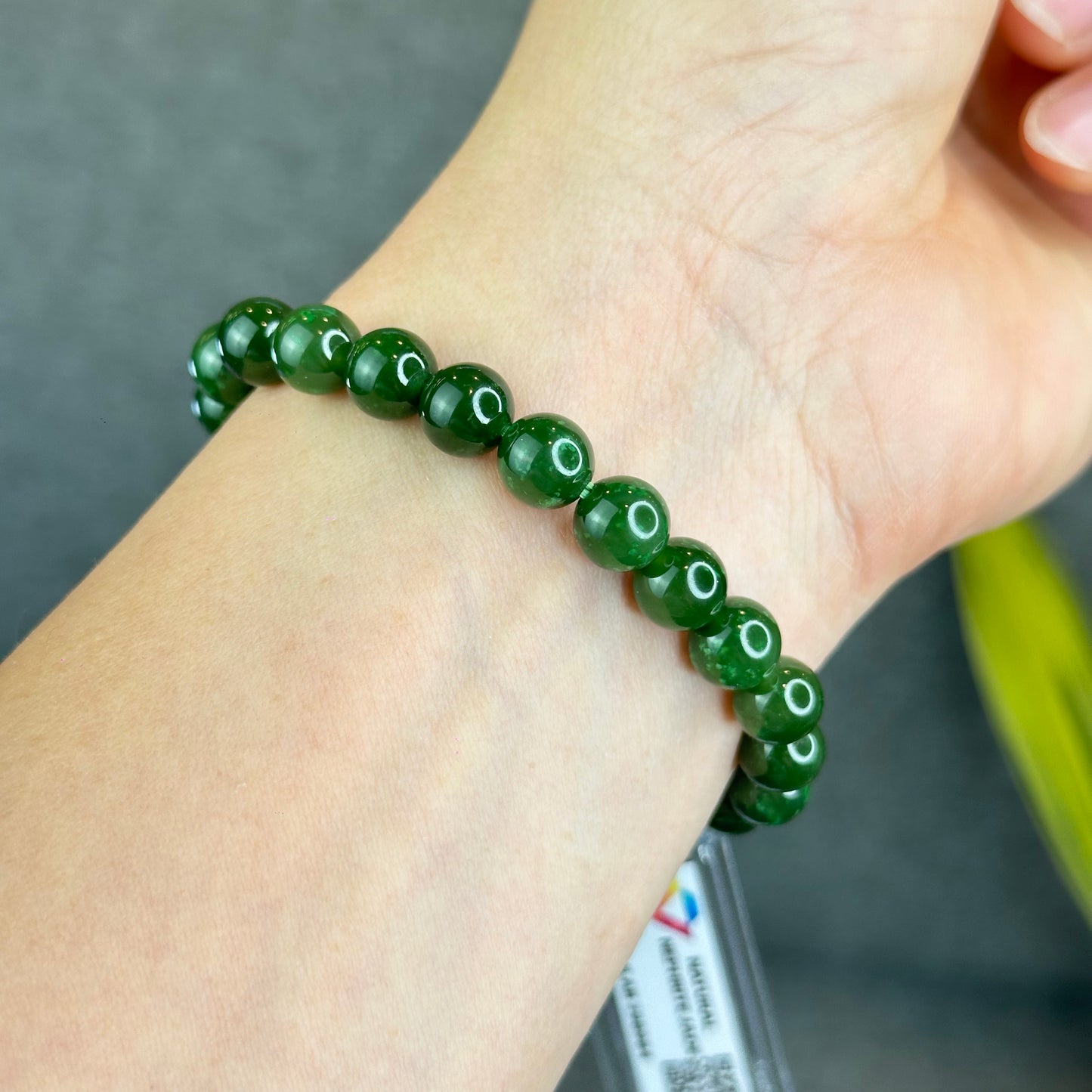 Natural Nephrite Jade Bracelet Size 8 mm - High Quality