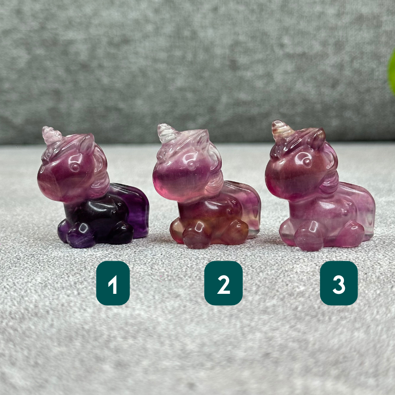 Natural Fluorite Unicorn Figurine