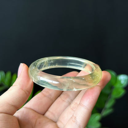 Citrine Bangle Leaf Style Size 53 mm