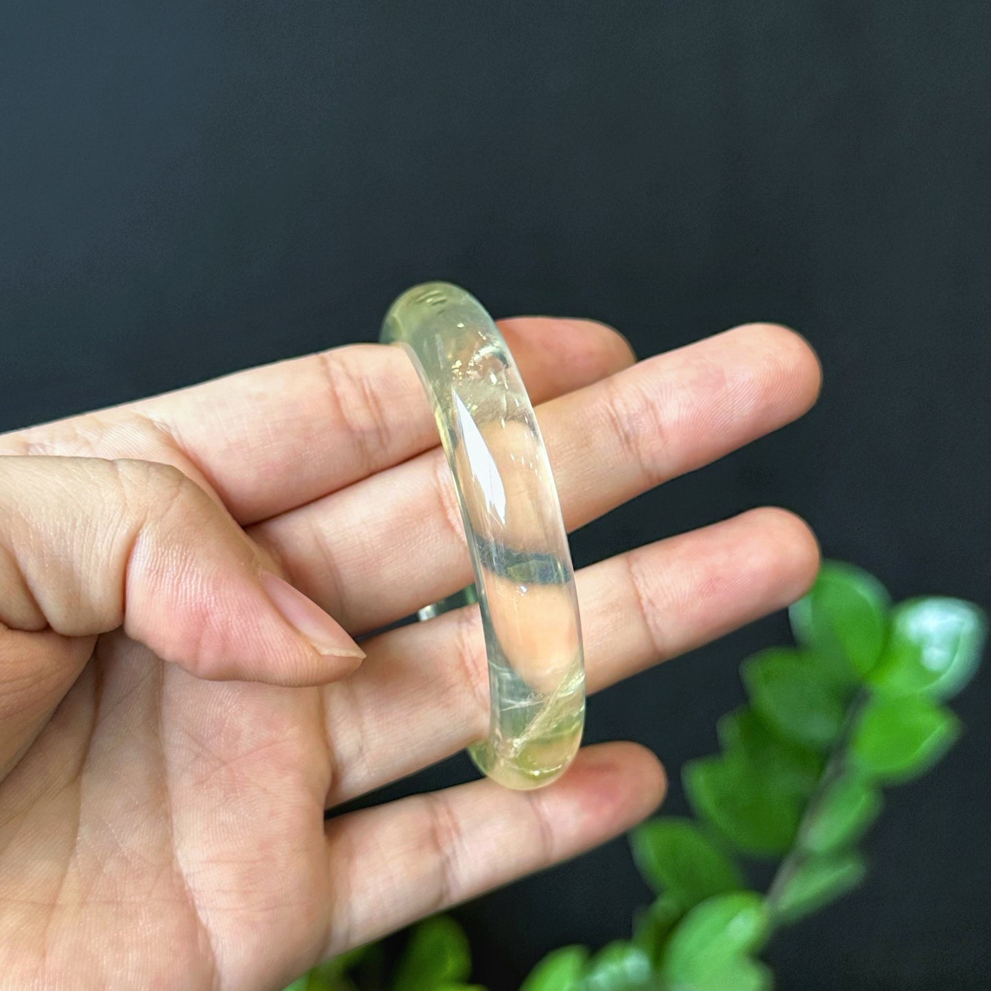 Citrine Bangle Leaf Style Size 53 mm