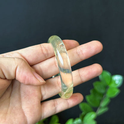 Citrine Bangle Leaf Style Size 53 mm