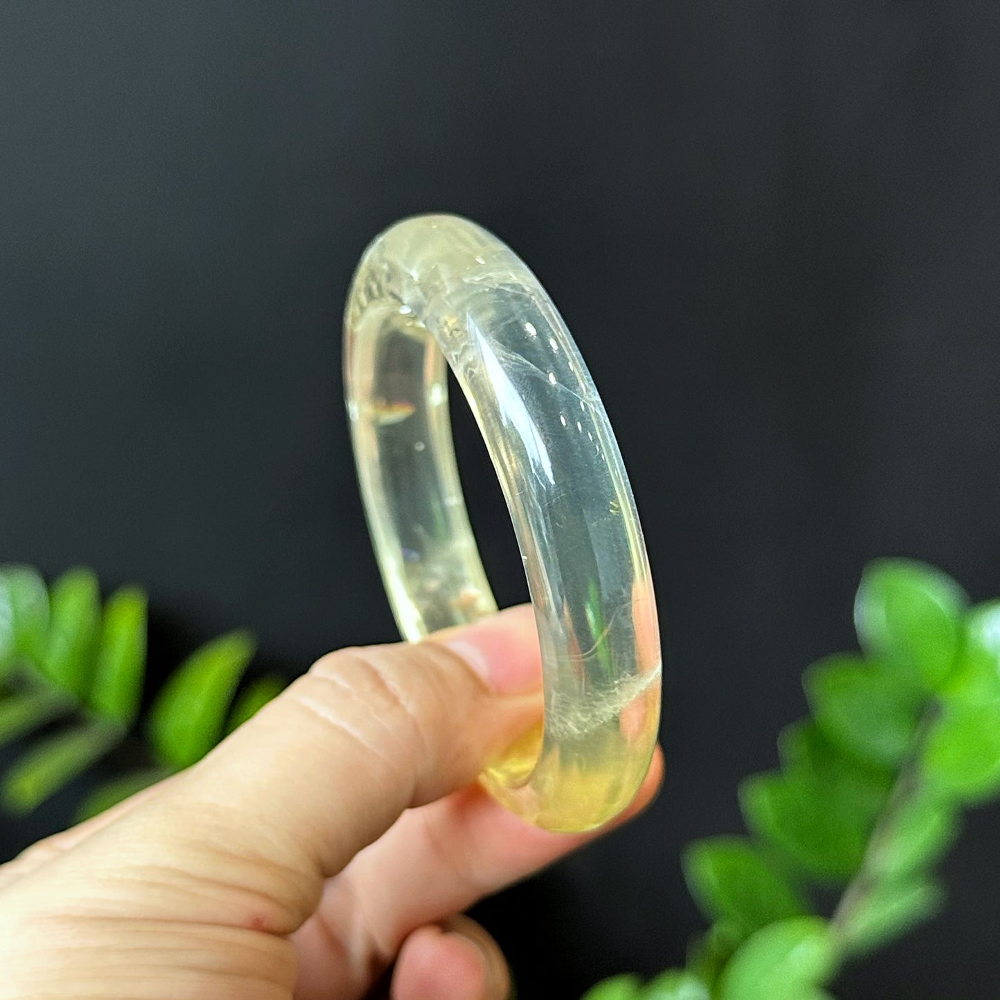 Citrine Bangle Leaf Style Size 53 mm