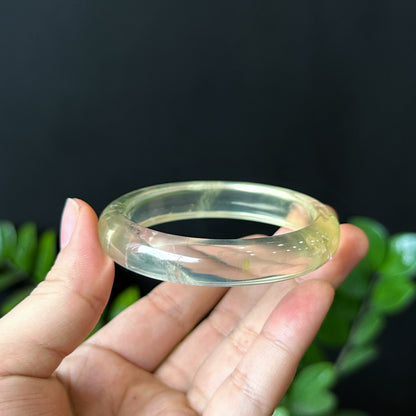 Citrine Bangle Leaf Style Size 53 mm