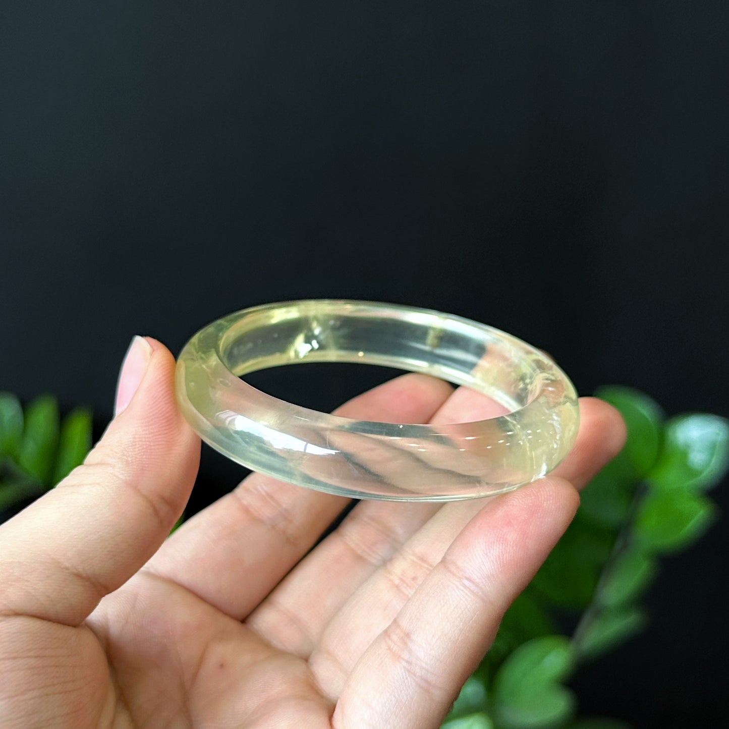 Citrine Bangle Leaf Style Size 53 mm