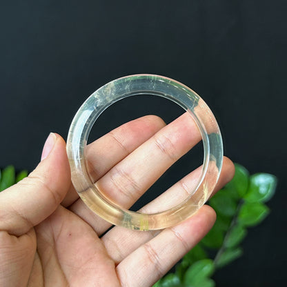 Citrine Bangle Leaf Style Size 53 mm