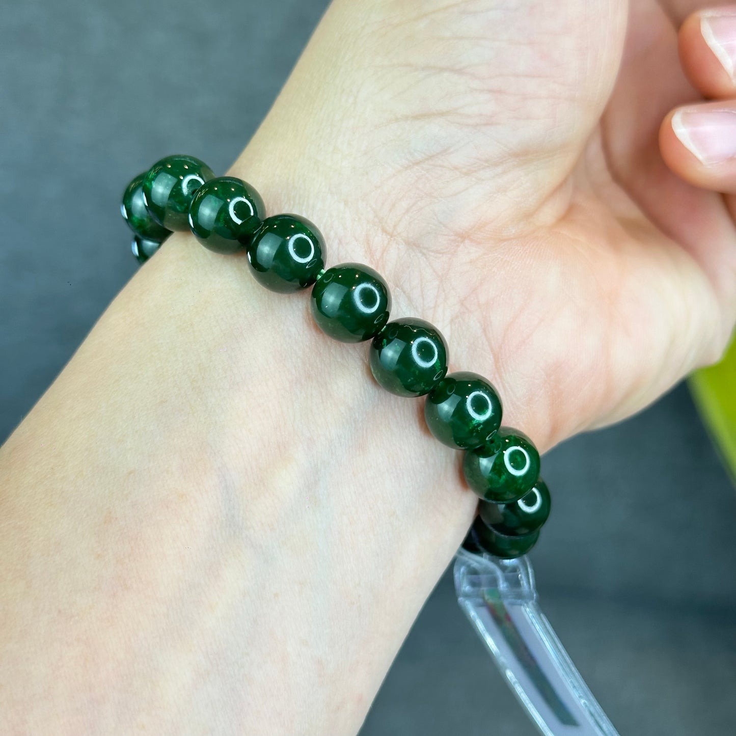 Natural Nephrite Jade Bracelet Size 10 mm - High Quality