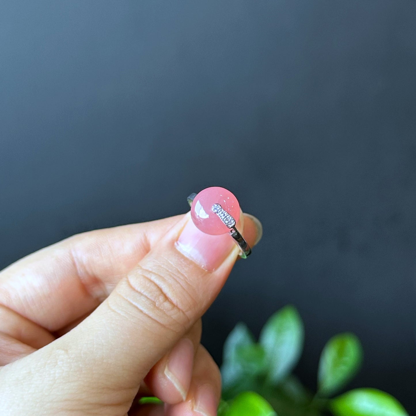 Bague Dong Dieu Rhodochrosite en Argent Taille 1.7