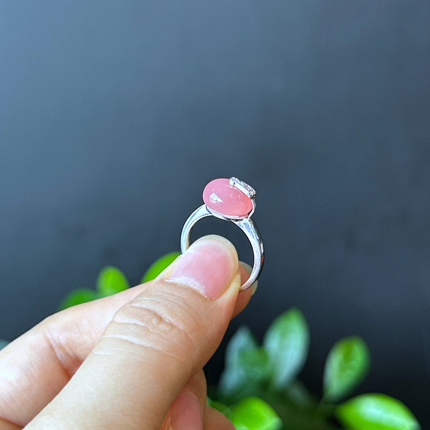 Bague Dong Dieu Rhodochrosite en Argent Taille 1.7