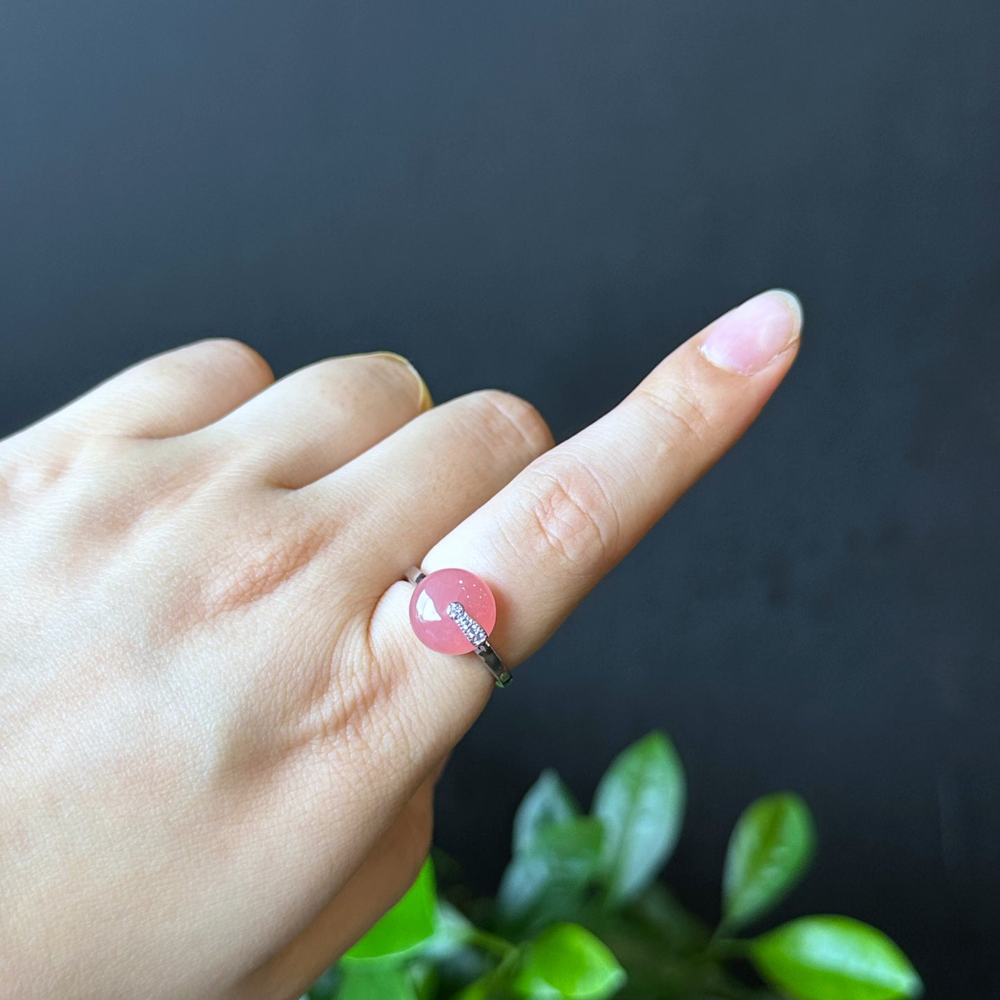 Bague Dong Dieu Rhodochrosite en Argent Taille 1.7