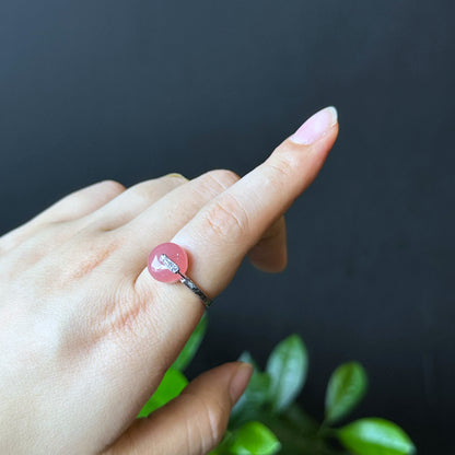 Bague Dong Dieu Rhodochrosite en Argent Taille 1.7