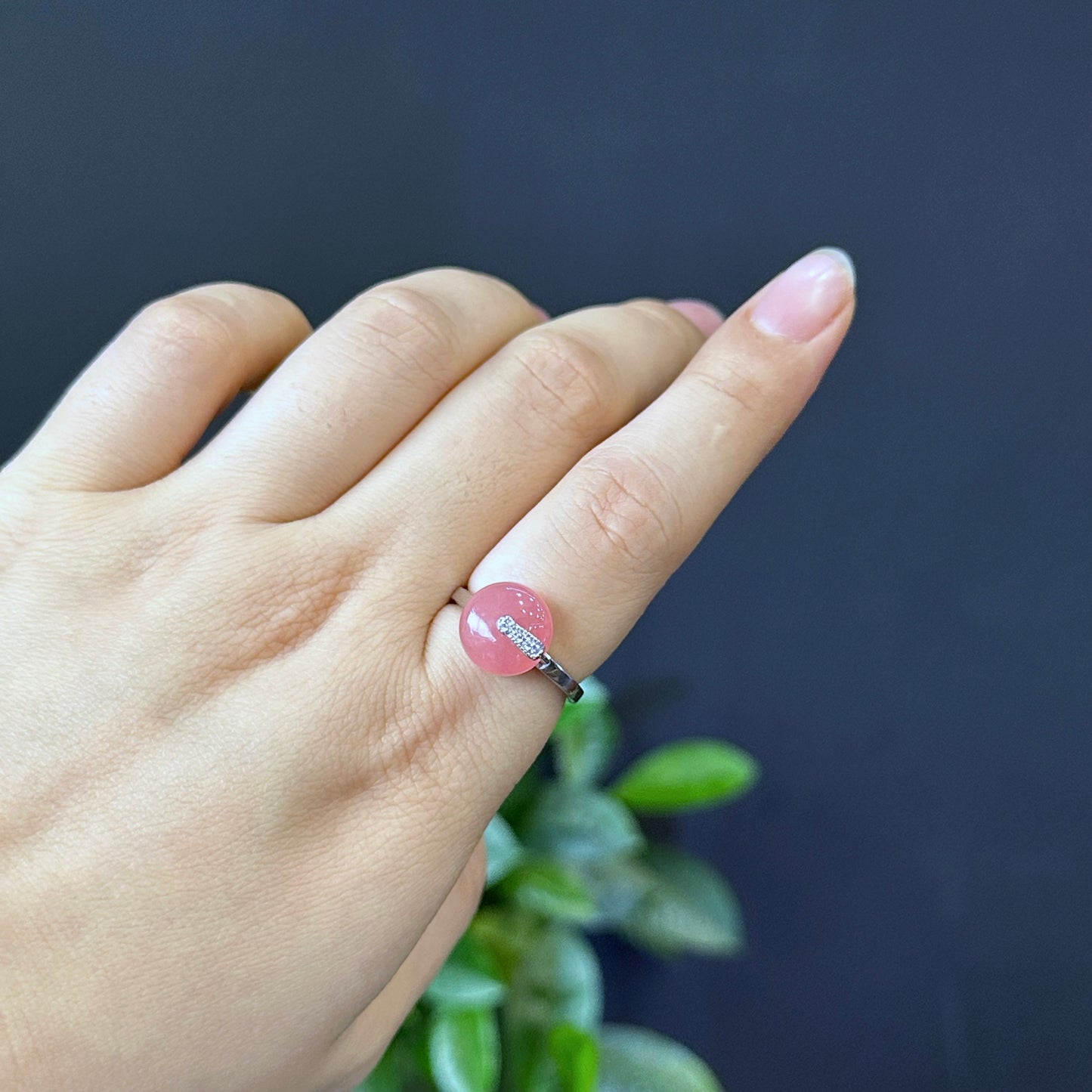 Bague Dong Dieu Rhodochrosite en Argent Taille 1.7
