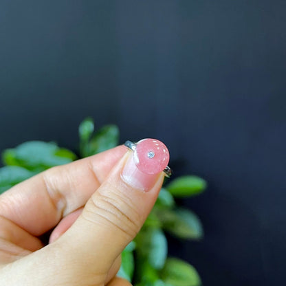 Bague Dong Dieu Rhodochrosite en Argent Taille 1.7