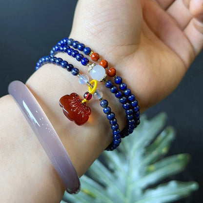 Lapis Lazuli Triplewrap Bracelet Size 4 mm