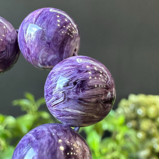 Natural Charoite Bracelet Size 13-14 mm