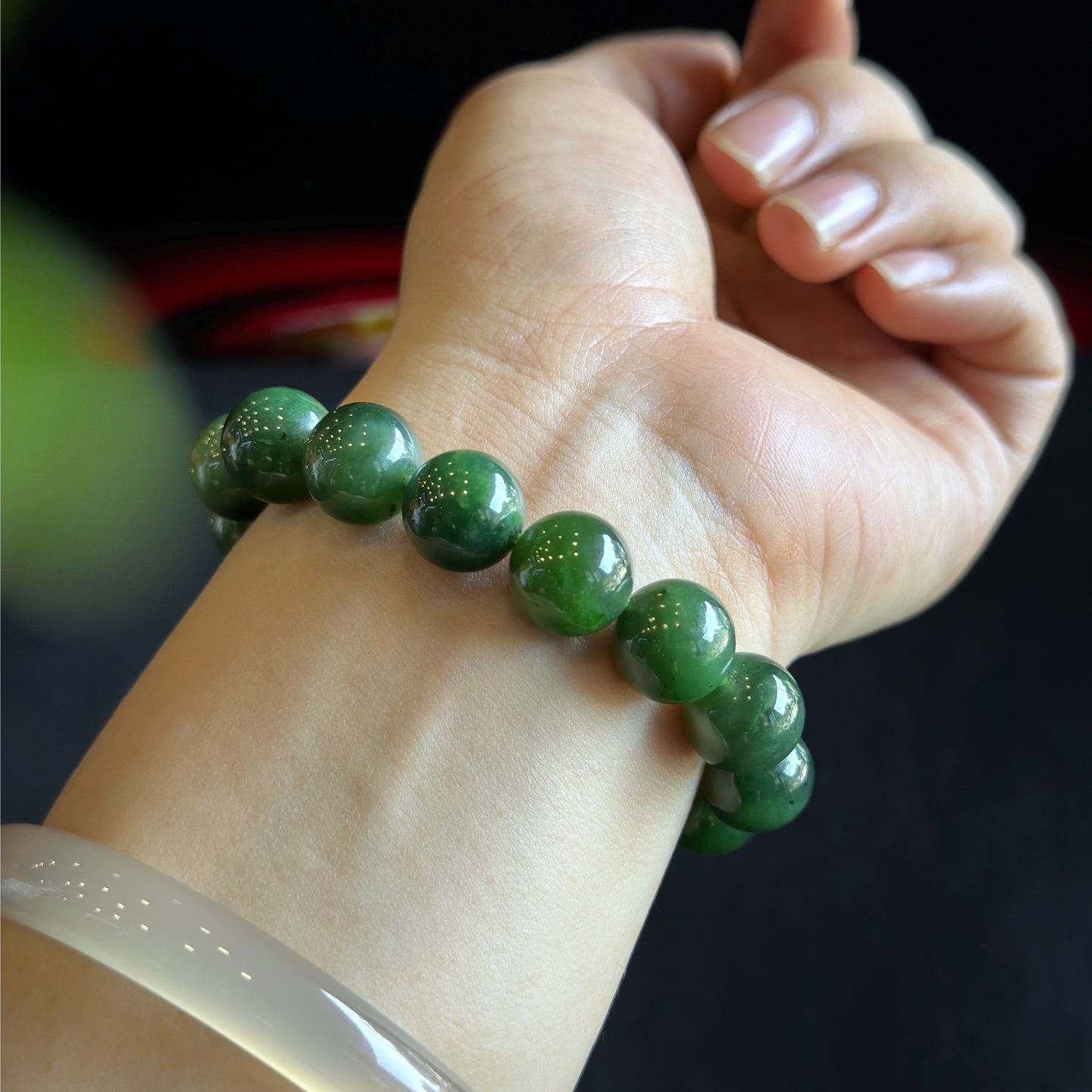 Nephrite Jade Bracelet Size 11-12 mm