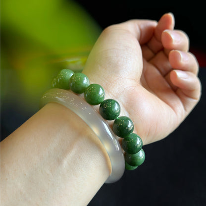 Nephrite Jade Bracelet Size 11-12 mm