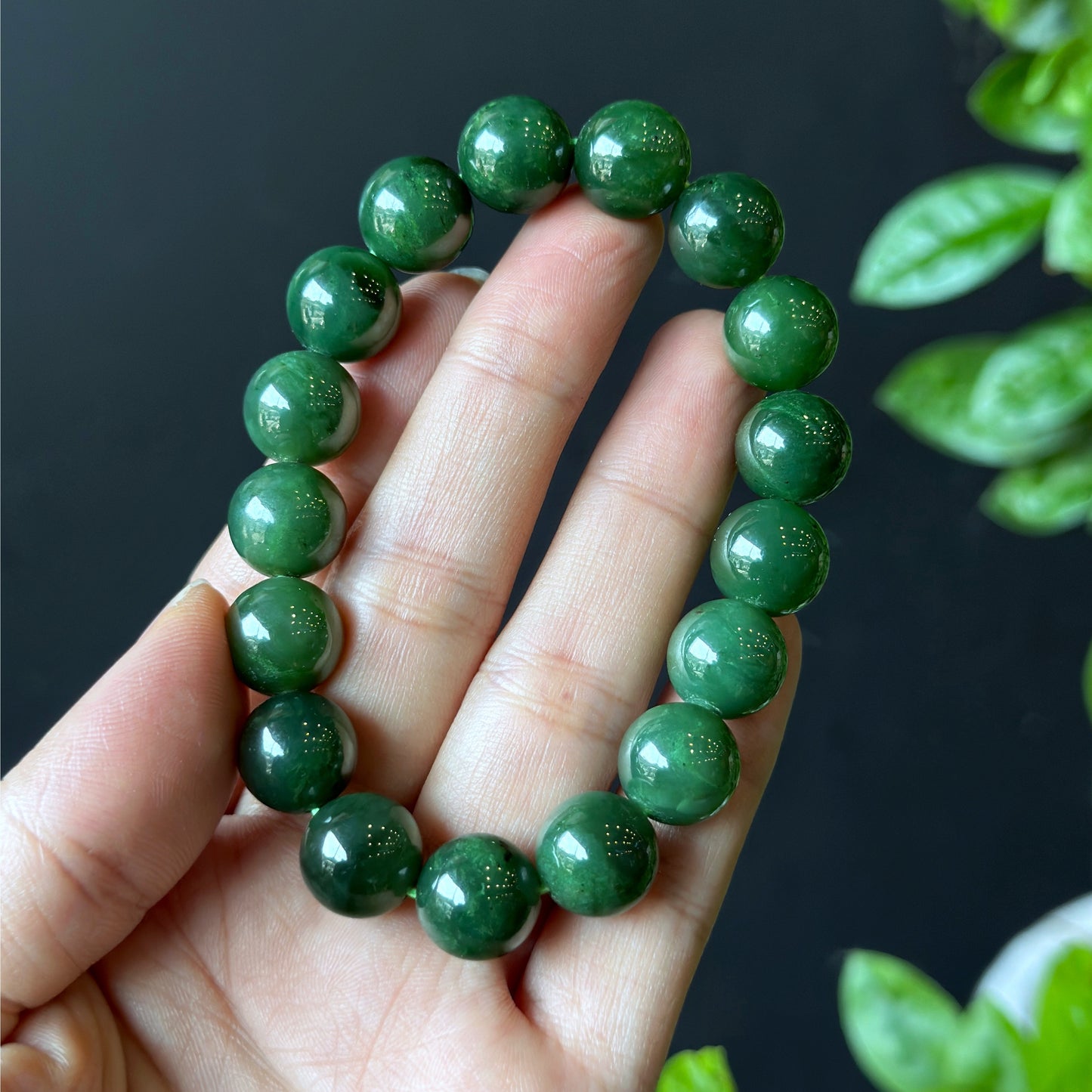 Nephrite Jade Bracelet Size 11-12 mm