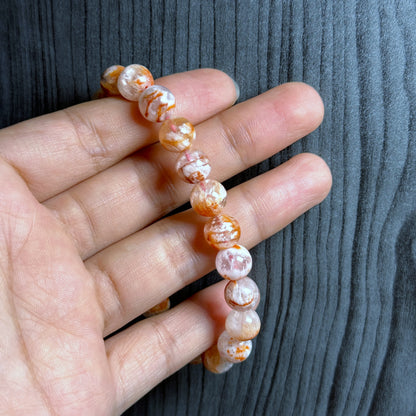 Natural Orange Landscape Sericite Quartz Bracelet Size 7 mm
