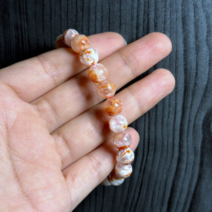 Natural Orange Landscape Sericite Quartz Bracelet Size 7 mm
