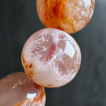 Natural Orange Landscape Sericite Quartz Bracelet Size 7 mm