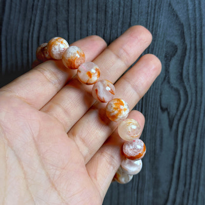 Orange Landscape Sericite Quartz Bracelet Size 11 mm