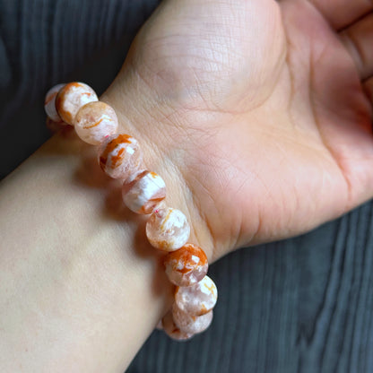 Orange Landscape Sericite Quartz Bracelet Size 11 mm