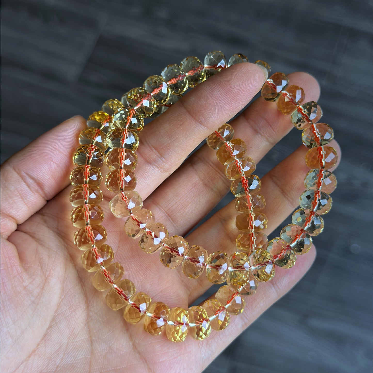 Natural Citrine Faceted Rondell Bracelet Size 10-11 mm VIP