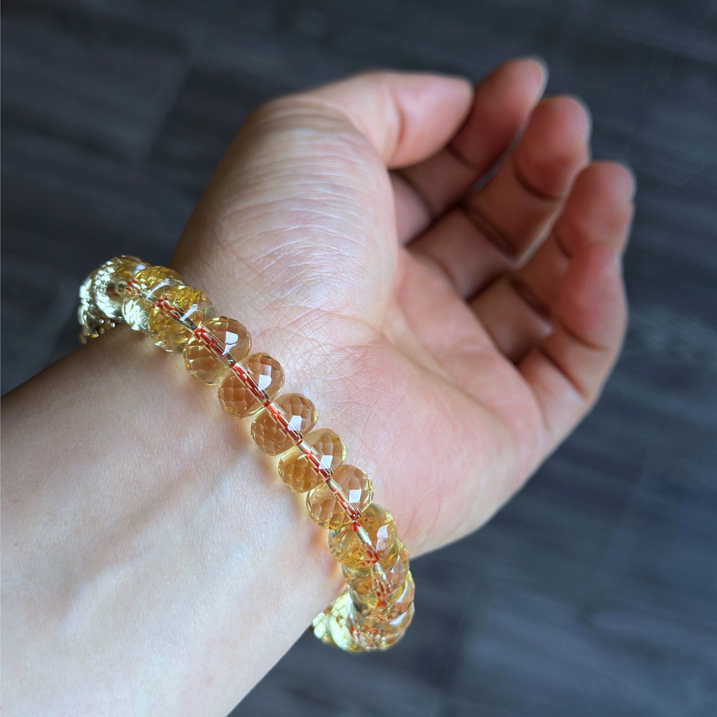 Natural Citrine Faceted Rondell Bracelet Size 10-11 mm VIP