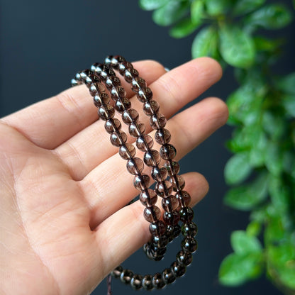Natural Smokey Quartz Bracelet Size 6 mm